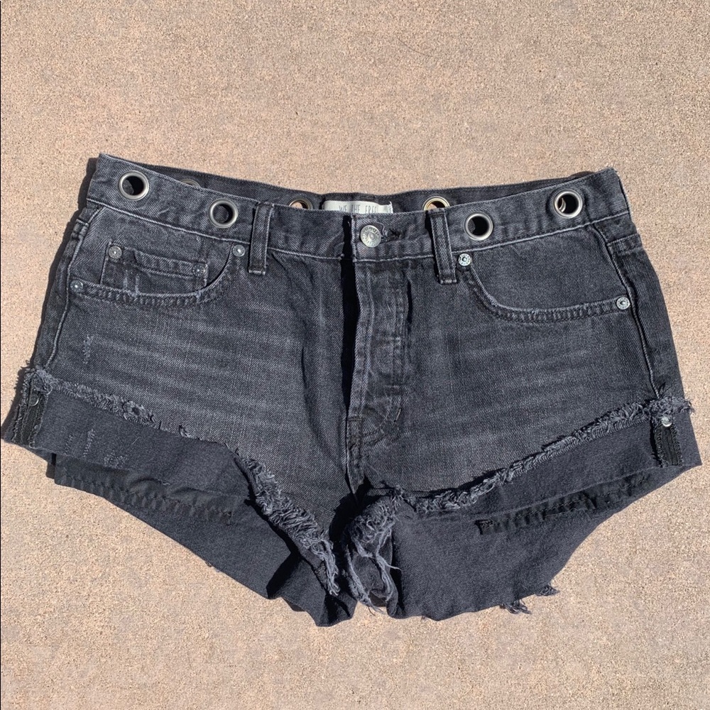 Free People Black Denim Shorts!
